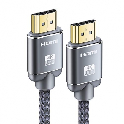 Cable HDMI 4K 2metro-Snowkids Cable HDMI 2.0 de Alta Velocidad Trenzado de Nailon 4K@60Hz a 18Gbps Cable HDMI Compatible 3D, Función Ethernet, Video 4K UHD 2160p, HD 1080p- Gris