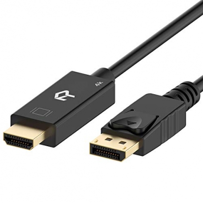 Rankie Cable DisplayPort DP a HDMI, 4K Resolución, 1,8 m, Negro