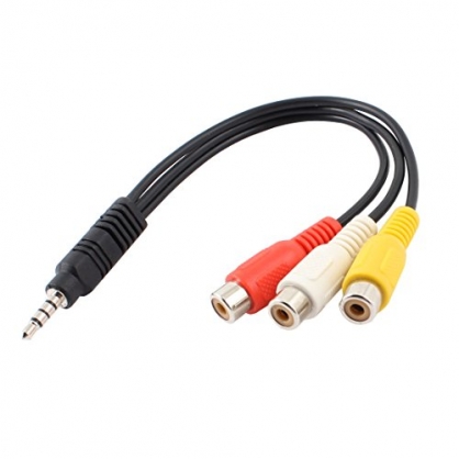 3.5mm Conector Macho a 3 RCA Hembra Cable De Audio Y Vídeo AV 22cm