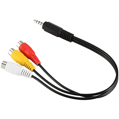 Cable De Divisor 3.5mm Macho A Mic Y Audio Hembra,3.5 Mm Estéreo Macho A 3 RCA Hembra Adaptador De Jack Cable para AV, Audio, Vídeo, Televisión LCD HDTV